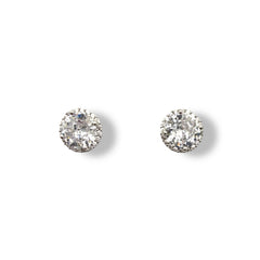 Halo Zirconia Stud Earrings