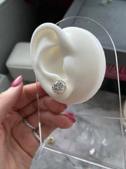 Halo Zirconia Stud Earrings