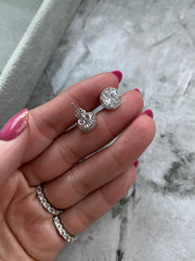 Halo Zirconia Stud Earrings