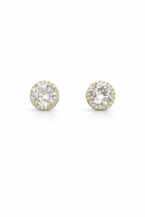 Halo Zirconia Stud Earrings