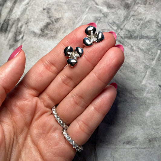 Bloom Petal Zirconia Stud Earrings
