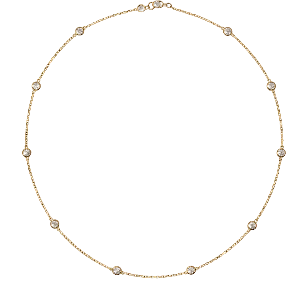 Bezel Clear Choker Necklace