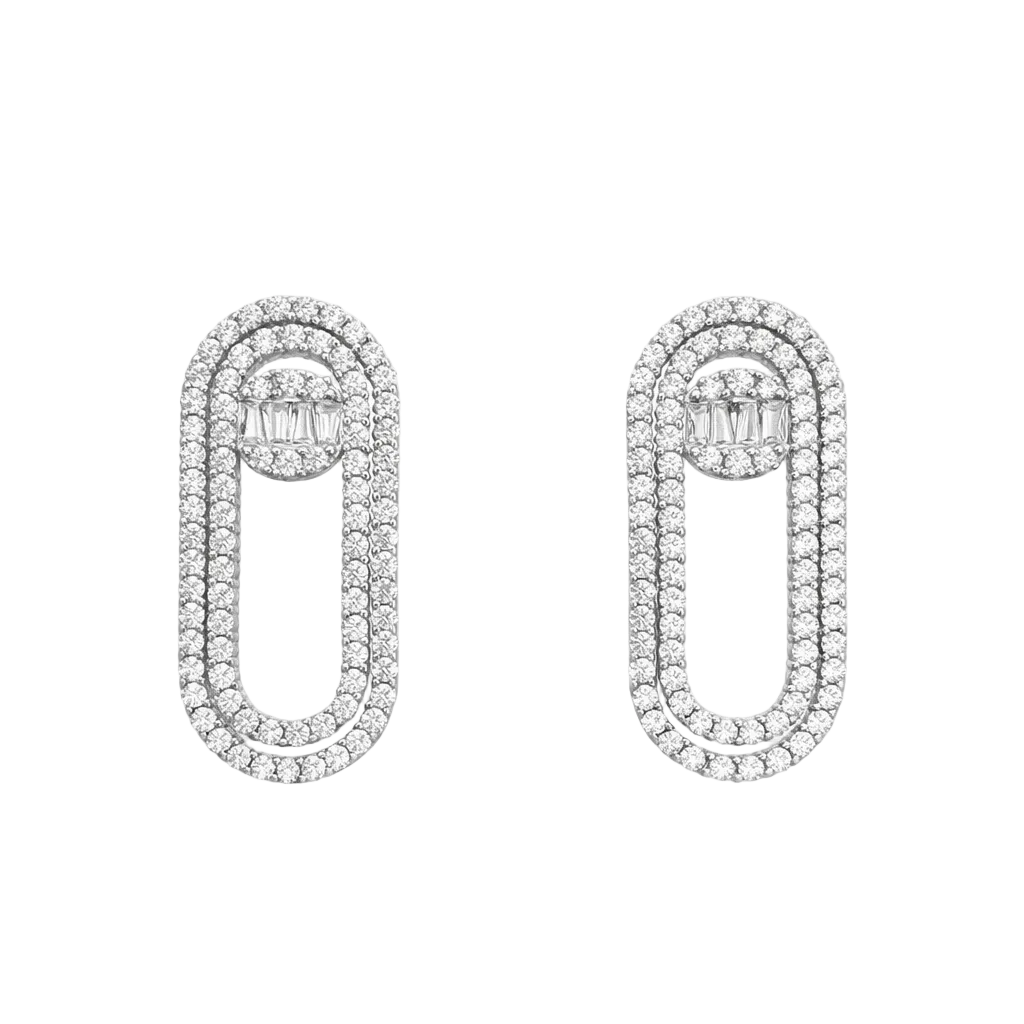 Luxe Clip Zirconia Earrings