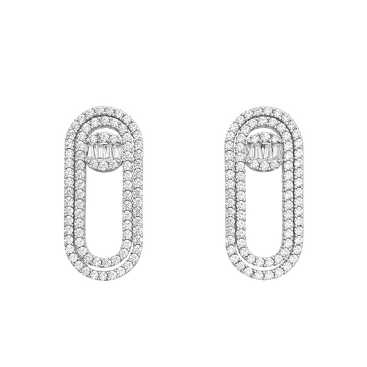 Luxe Clip Zirconia Earrings