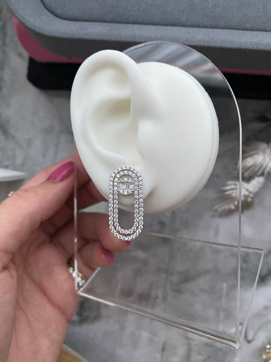 Luxe Clip Zirconia Earrings