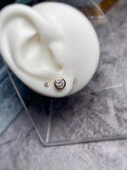 Classic Bezel Stud Earrings