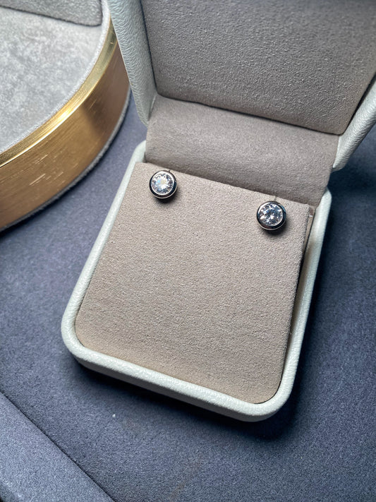 Classic Bezel Stud Earrings