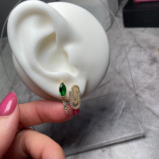 Emerald Drop Zirconia Studs