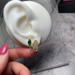 Emerald Drop Zirconia Studs