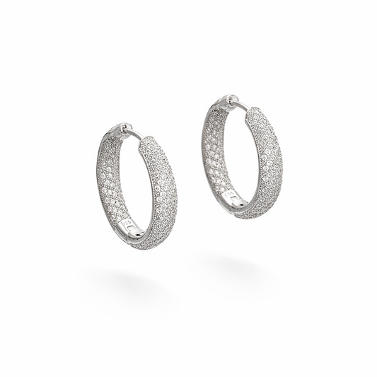 Pavé Zirconia Hoop Earrings