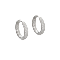 Pavé Zirconia Hoop Earrings