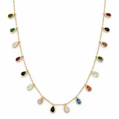 Necklace Vibrant Teardrop-Shaped Zirconia Charms