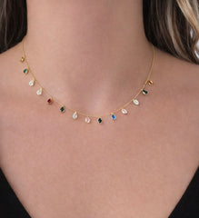 Necklace Vibrant Teardrop-Shaped Zirconia Charms