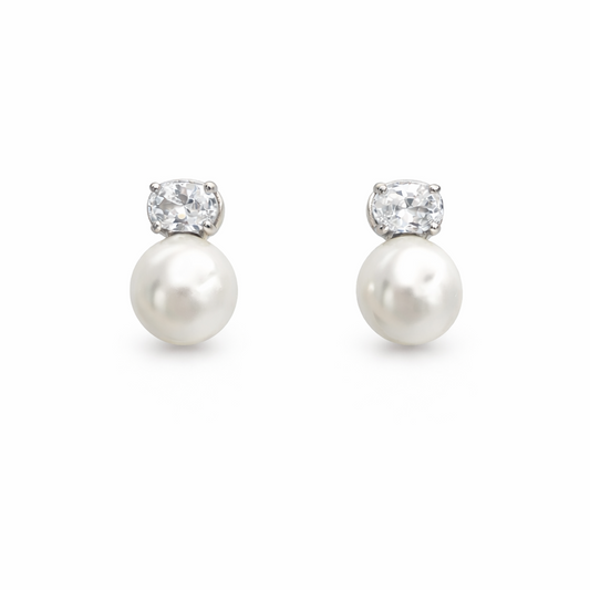 Pearl Drop Stud Earrings