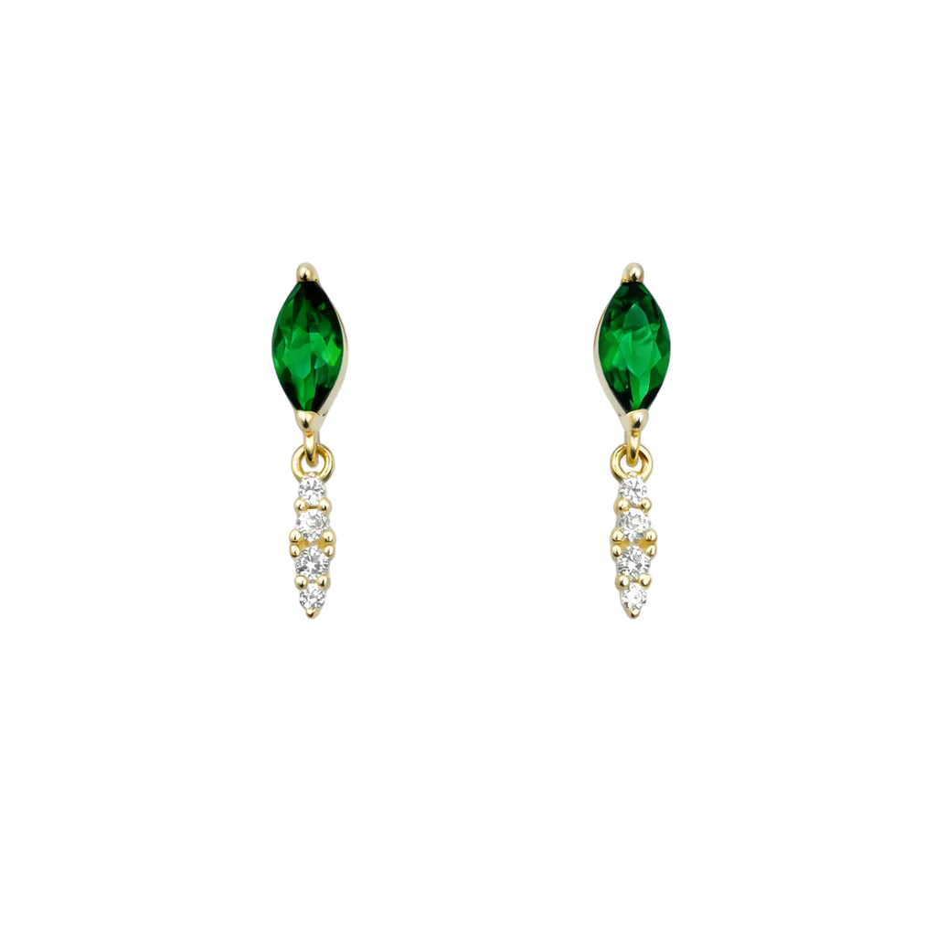 Emerald Drop Zirconia Studs