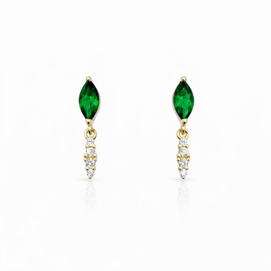 Emerald Drop Zirconia Studs