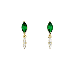 Emerald Drop Zirconia Studs