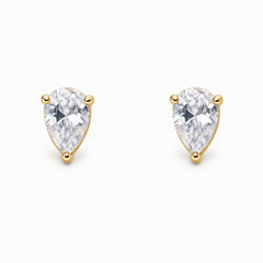 Pear Cut Zirconia Stud Earrings