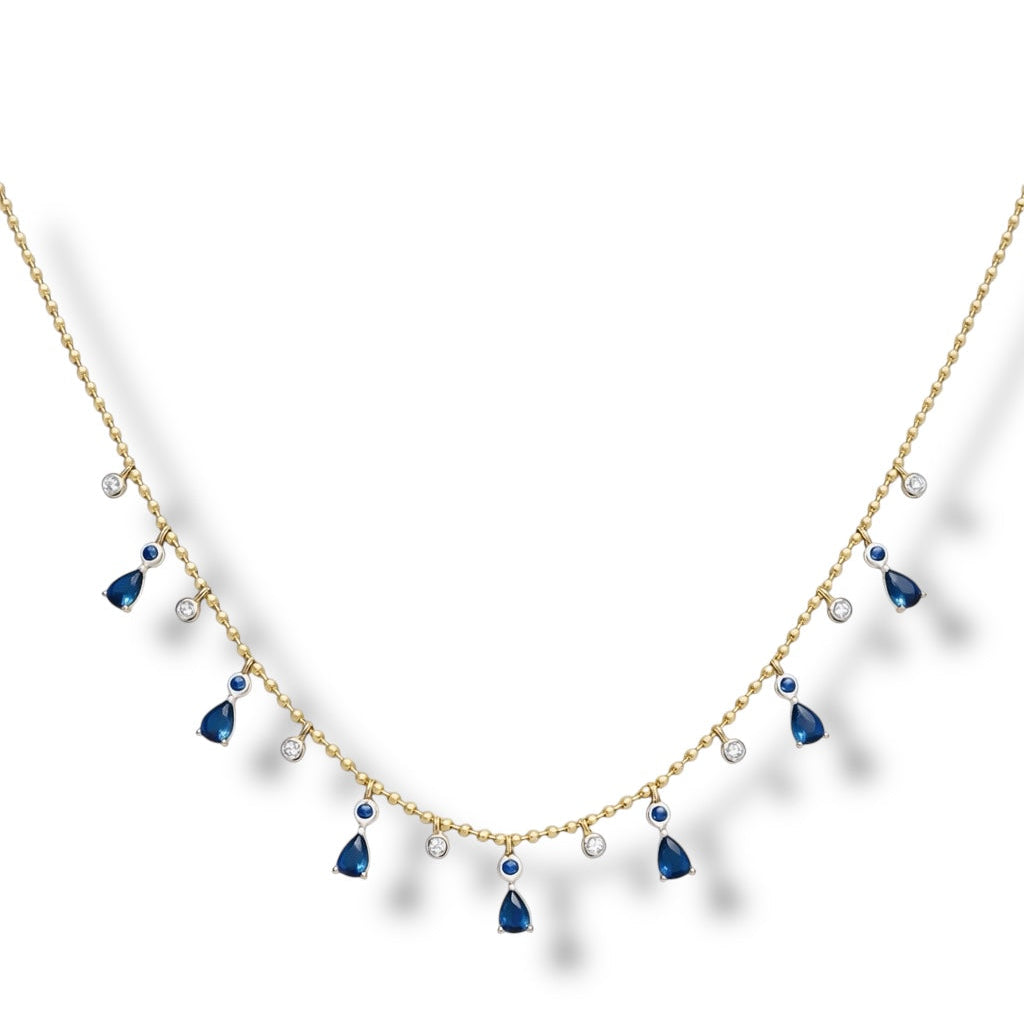 Royal Blue Drop Layering Necklace