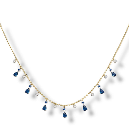 Royal Blue Drop Layering Necklace