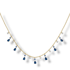 Royal Blue Drop Layering Necklace