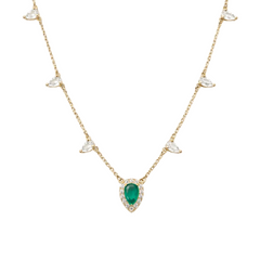Mint Drop Zirconia Necklace