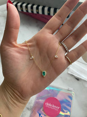 Mint Drop Zirconia Necklace