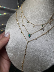 Mint Drop Zirconia Necklace