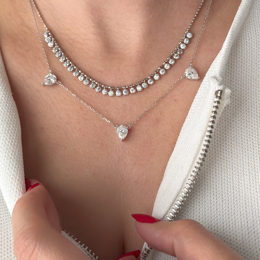 Mini Bezel Drops Necklace