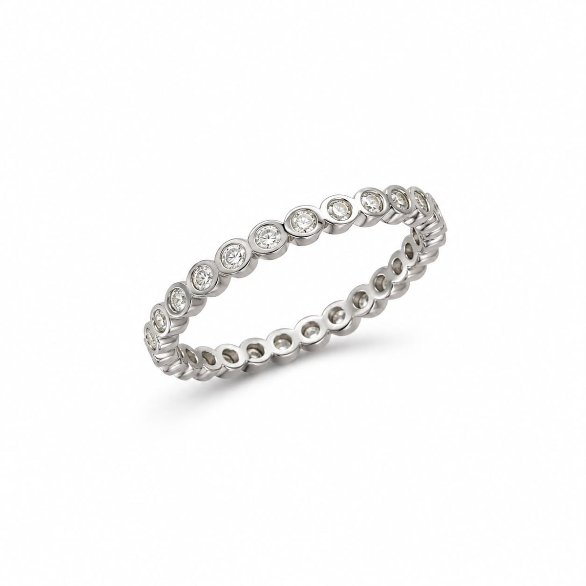 Mini Bezel Moissanite Eternity Ring