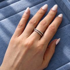 Mini Bezel Moissanite Eternity Ring