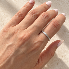 Mini Bezel Moissanite Eternity Ring