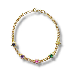 Multicolor Star Cuban Bracelet