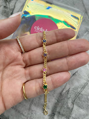 Multicolor Star Cuban Bracelet