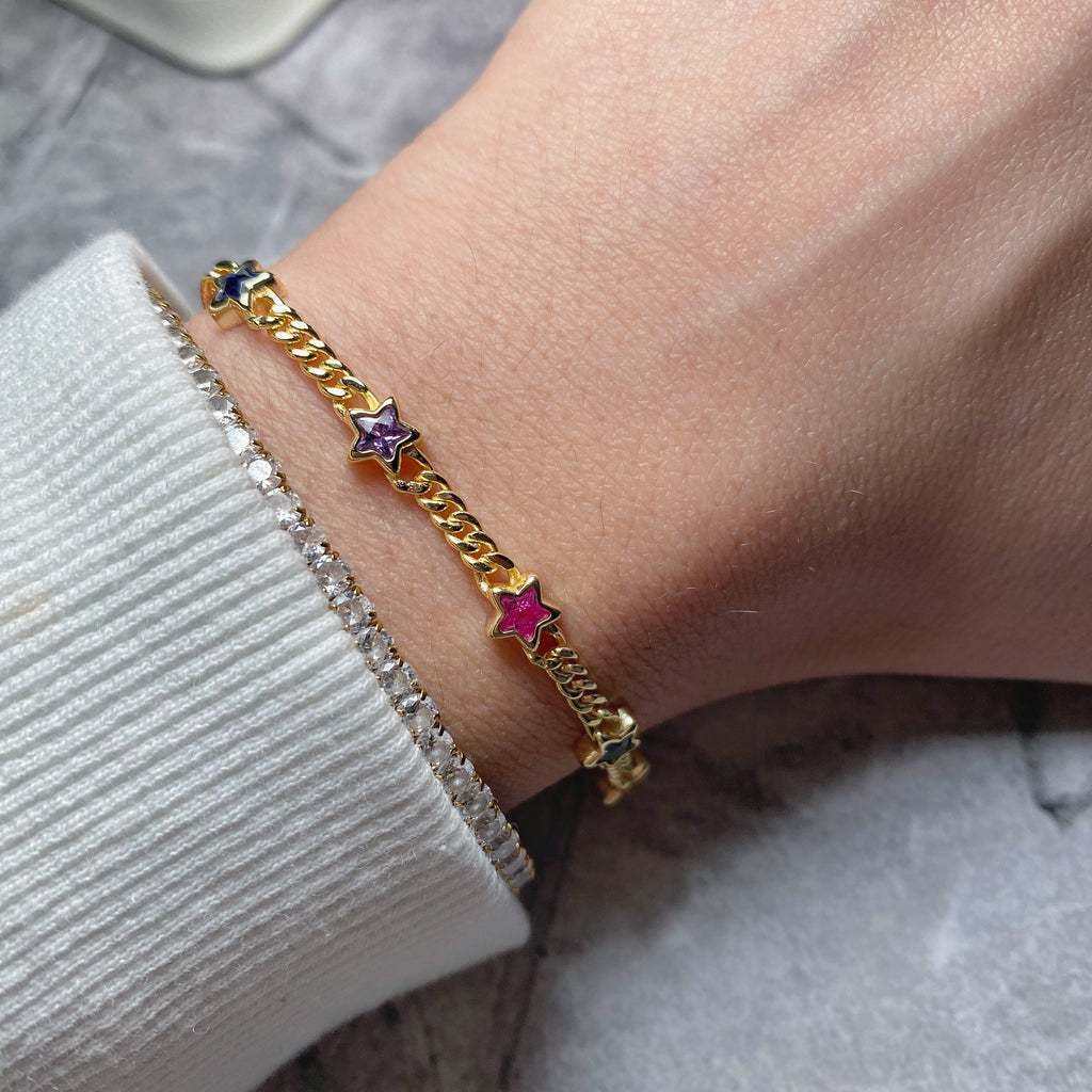 Multicolor Star Cuban Bracelet – El Closet de la Ciela USA