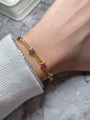 Multicolor Star Cuban Bracelet