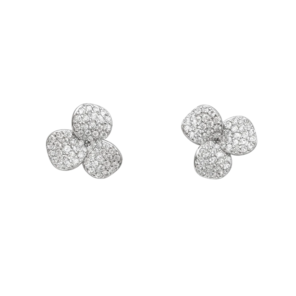 Pavé Flower Stud Earrings