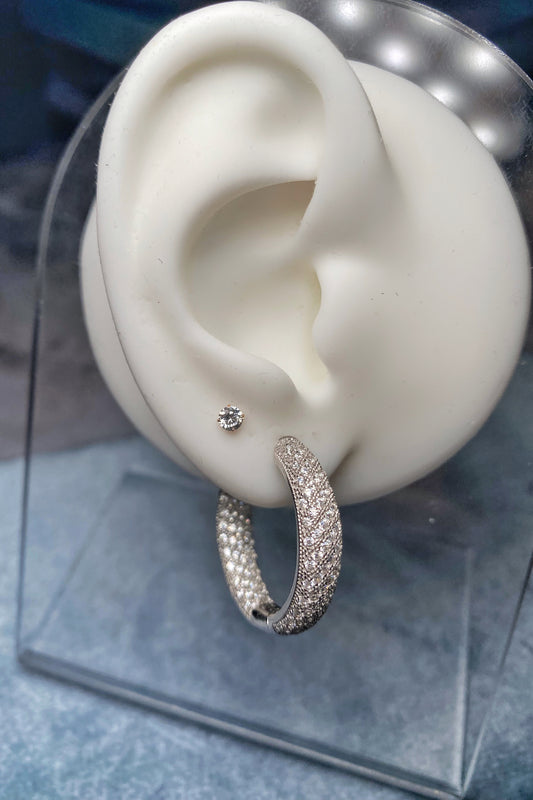 Pavé Zirconia Hoop Earrings