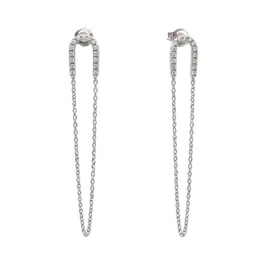 Pavé Chain Drop Earrings