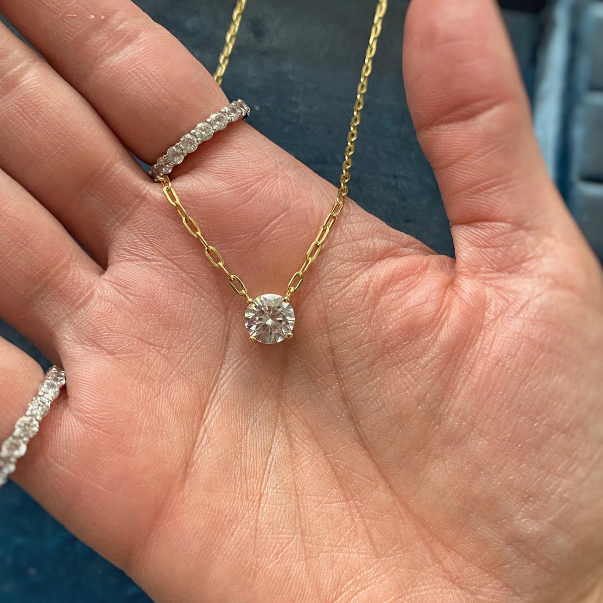 Paperclip Solitaire Necklace