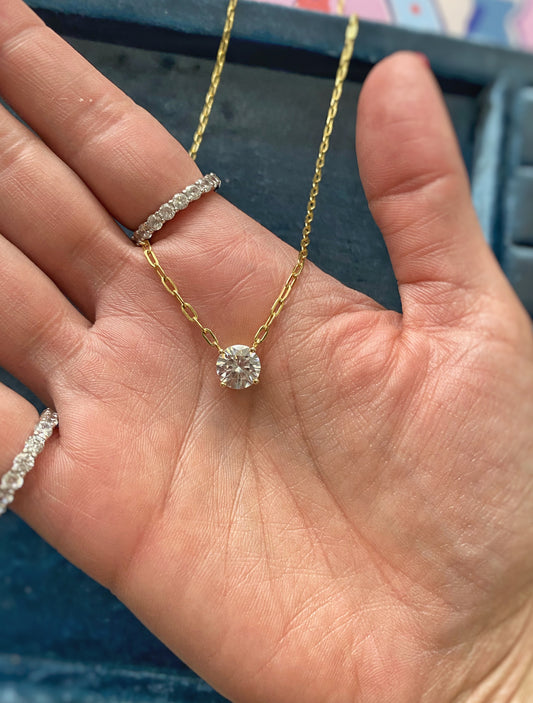 Paperclip Solitaire Necklace