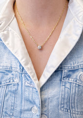 Paperclip Solitaire Necklace