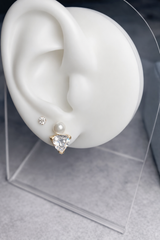 Pearl & Triangle Stud Earrings