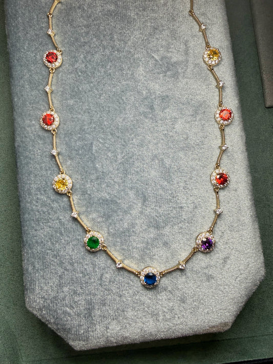 Rainbow Halo Necklace