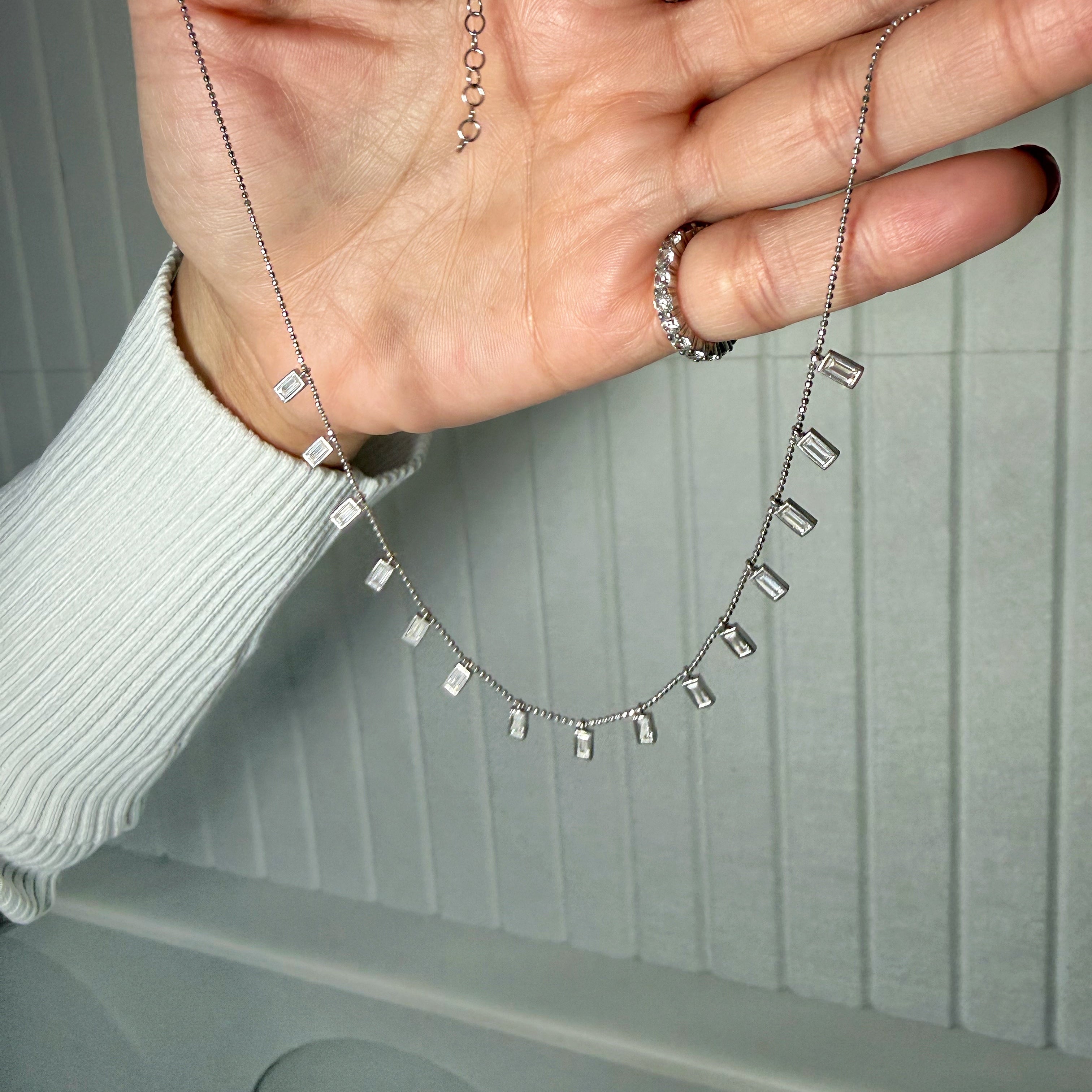 Single Drop Chain Rectangular Drop Chain Necklace – El Closet de la Ciela USA