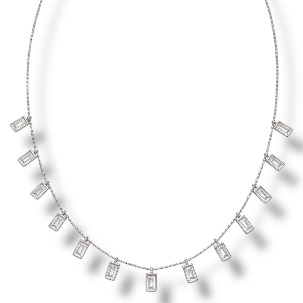 Rectangular Drop Chain Necklace