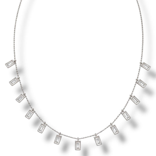 Rectangular Drop Chain Necklace