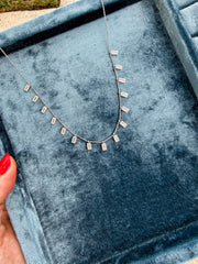 Rectangular Drop Chain Necklace
