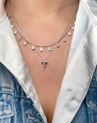 Rectangular Drop Chain Necklace
