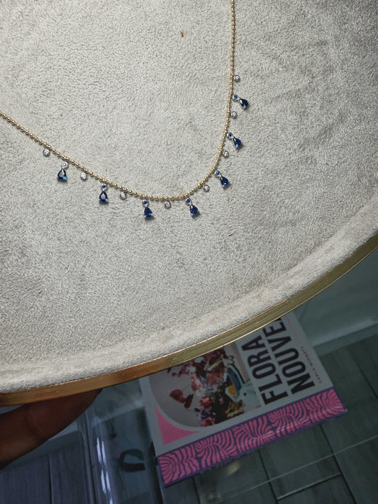 Royal Blue Drop Layering Necklace